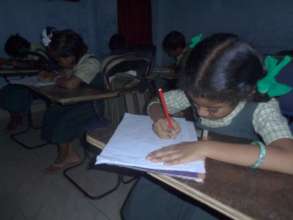 Children writting examination