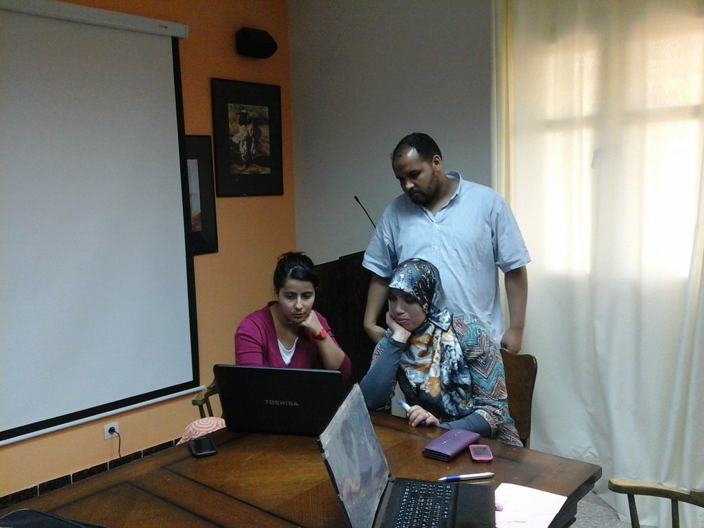 Fatima and local teachers preparing the curriculum
