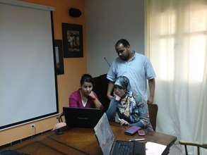 Fatima and local teachers preparing the curriculum