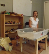 Sand play box for the therapy