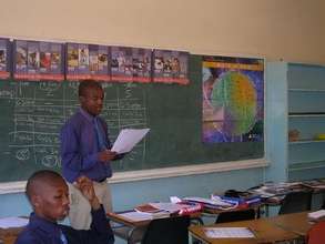 A student presents during an entrepreneurship clas