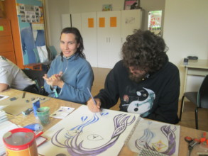 Monika at art therapy