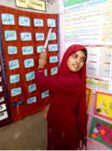 Fiza (11) during one of the class sessions.