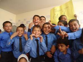 Our students expressing their joy to Global Giving