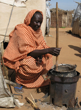 Halima with stove