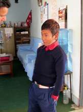Decked out in his new school uniform