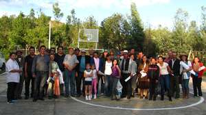 Meeting Participants in Tinjaca's anti-fracking pr