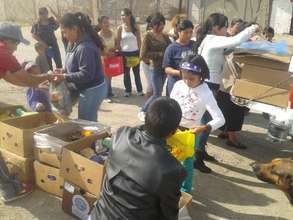 Food distribution line.