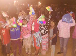 The kids loved all the gifts and attention.
