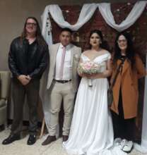 Genesis and new husband along with Wayne & Carol