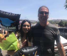 Wayne with Jasmine at her graduation.