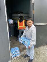 Kids at one of the orphanages like helping unload