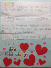 The note left at the shelter for Wayne