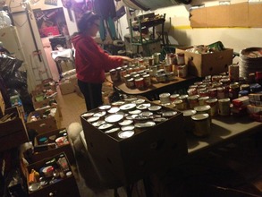 Canned and boxed goods collected.