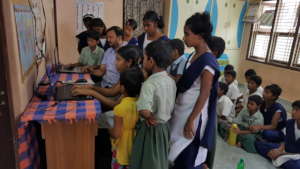 Orphanage in AndhraPradesh teaching computer