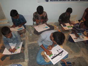 Children doing painting