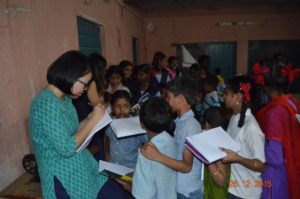 Volunteers teaching English and Maths
