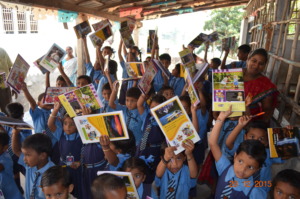Children are happy with new books