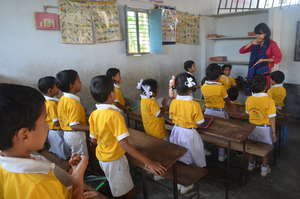 Children are learning Rhymes