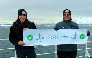 Our founders running a half-marathon in Antarctica