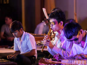 KCDI students performing at Kampot Arts Festival