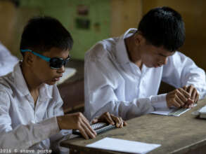 Our Blind Students studying with Braille