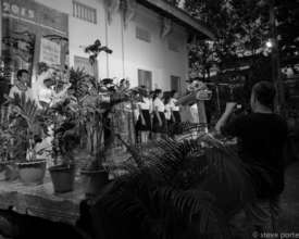 Singing the national anthem at the KWRF Festival