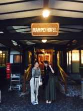 Akino with friend at Mampei Hotel Internship