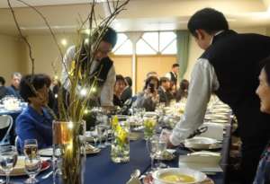 Serving at Graduation Dinner