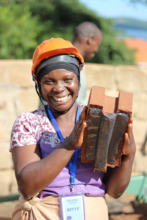 Betty making bricks to build toilets and tanks!