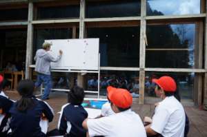 Local elementary school students in art program