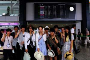 Ishinomaki Students at Tokyo Airport
