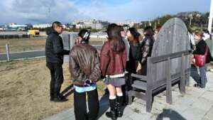 Endo-san and College Students at Taylor Memorial