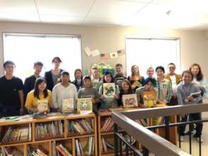 Exchange Students Visit Watanoha ES Taylor Bunko