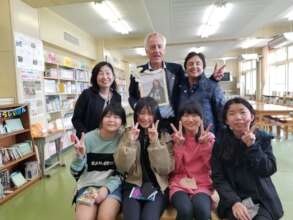 Okaido ES Student Librarians at new Taylor bunko