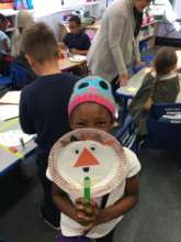 Student at PS 15 showing of her puppet