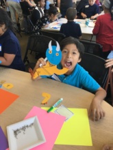 Student with his WHERE THE WILD THINGS ARE puppet