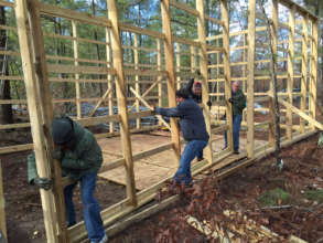 The wall panels were heavy to move into place