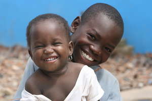 Sunday and Mercy who live with Mama Laadi
