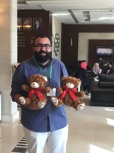 medical student with two of the bears coming in Ma