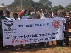 Girls March past during the HIV/AIDS awareness wee