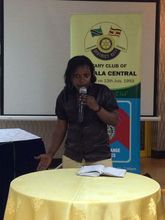 Suzan speaking at the Rotary meeting