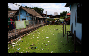 Environment in Slum-stagnated water under homes
