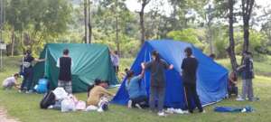 Pitching Tents for the night