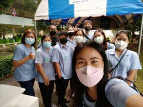 Saengchan with co-workers