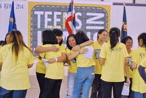 Trainers congratulate young leaders