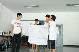 Leaders for Boys Camp presenting their discussions