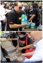 Foundation distribute snack and drinks to mourners