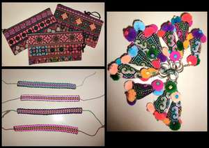 Tribal designs made to bags,keychains & wristbands