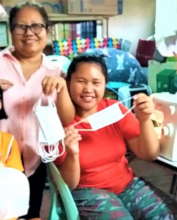 N. with finished fabric mask